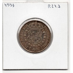 Suède 1 krona 1939 TTB, KM 786.2 pièce de monnaie