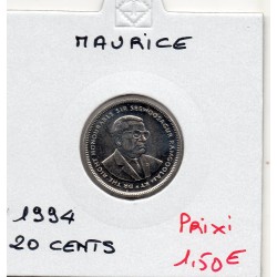 Ile Maurice 20 cents 1994 FDC, KM 53 pièce de monnaie