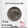 Yougoslavie 20 dinara 1938 Sup, KM 23 pièces de monnaie