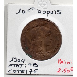 10 centimes Dupuis 1904 TB, France pièce de monnaie