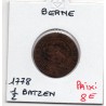 Suisse Canton Berne 1/2 Batzen 1778 TB, KM 91 pièce de monnaie