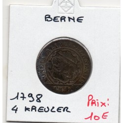 Suisse Ville de Berne 4 Kreuzer 1798 TB+, KM 87 pièce de monnaie
