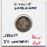 Italie Sardaigne 50 centesimi 1860 M Milan B, KM 141 pièce de monnaie