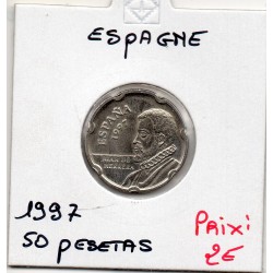 Espagne 50 pesetas 1997 Spl, KM 985 pièce de monnaie