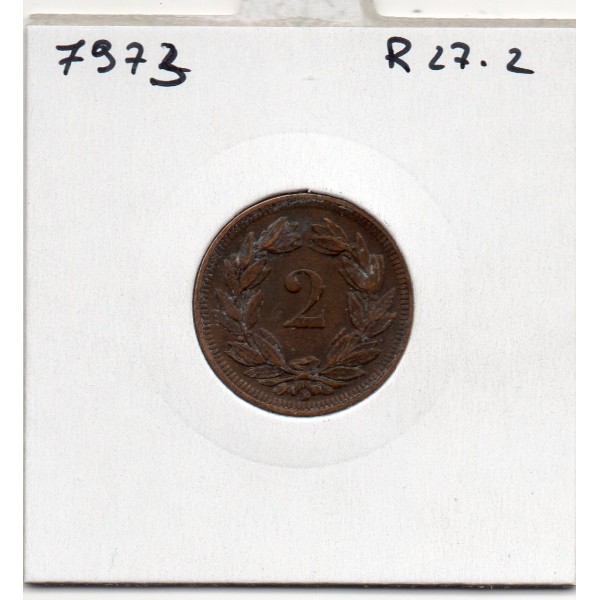 Suisse 2 rappen 1909 TTB, KM 4.2 pièce de monnaie