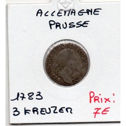 Prusse 3 kreuzer 1783 Wroclaw B+ KM 1023 pièce de monnaie