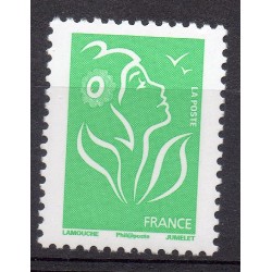 Timbre France Yvert No 3733A Marianne Lamouche sans valeur vert légende philaposte