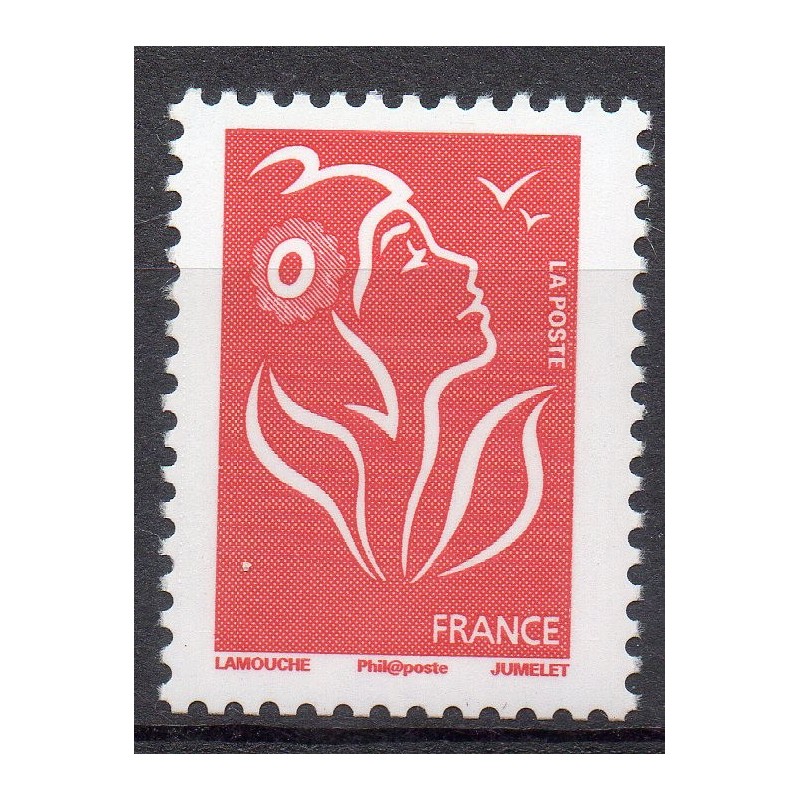 Timbre France Yvert No 3734A Marianne Lamouche sans valeur rouge légende philaposte