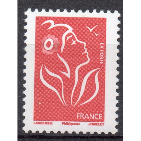 Timbre France Yvert No 3734A Marianne Lamouche sans valeur rouge légende philaposte