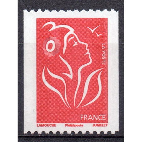 Timbre France Yvert No 3743A Marianne Lamouche sans valeur rouge légende philaposte