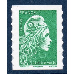 Autoadhésifs Yvert 1598a Marianne d'Yz de carnet lettre verte Neuf luxe