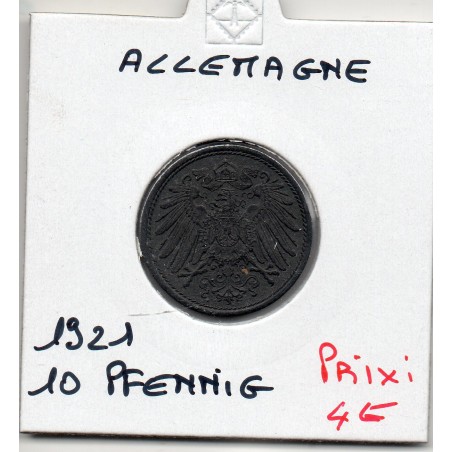 Allemagne 10 pfennig 1921, Sup KM 26 pièce de monnaie