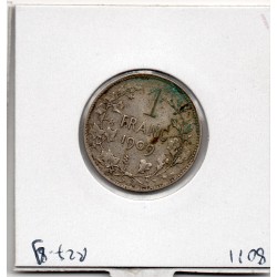 Belgique 1 Franc 1909 en Français TB, KM 56 pièce de monnaie