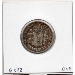 Espagne 1 peseta 1881 TB-, KM 686 pièce de monnaie