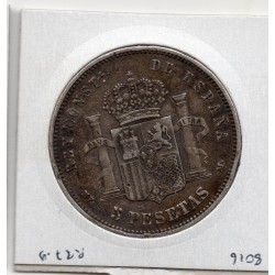 Espagne 5 pesetas 1890 TTB-, KM 689 pièce de monnaie