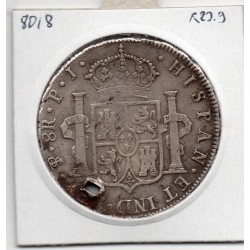 Bolivie Potosi 8 reales 1808 PTS PJ TB trouée, KM 73 pièce de monnaie