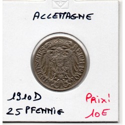 Allemagne 25 pfennig 1910 D Munich, Sup KM 18 pièce de monnaie