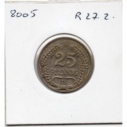 Allemagne 25 pfennig 1910 D Munich, Sup KM 18 pièce de monnaie