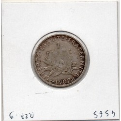 1 franc Semeuse Argent 1907 TB+, France pièce de monnaie