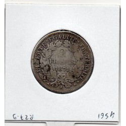 2 Francs Cérès 1871 Avec légende Grand A TB-, France pièce de monnaie