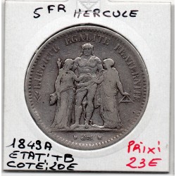 5 francs Hercule 1849 A Paris TB+, France pièce de monnaie