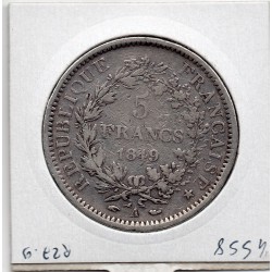 5 francs Hercule 1849 A Paris TB+, France pièce de monnaie