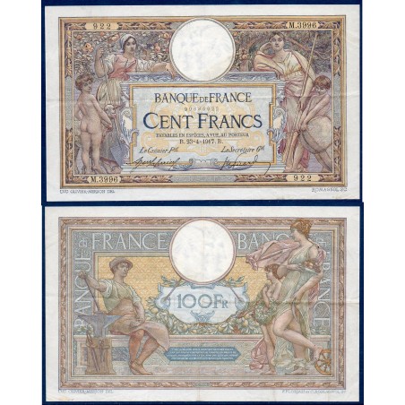 100 Francs LOM TTB 23.4.1917 Billet de la banque de France