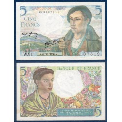 5 Francs Berger Spl 25.11.1943 Billet de la banque de France