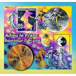 Bloc CNEP Yvert No 35 2002 Adieu le Franc, bonjour l'Euro