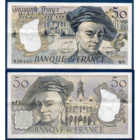 50 Francs Quentin TTB 1977 Billet de la banque de France