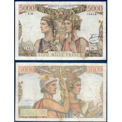 5000 Francs Terre et Mer TTB- 7.2.1952 Billet de la banque de France