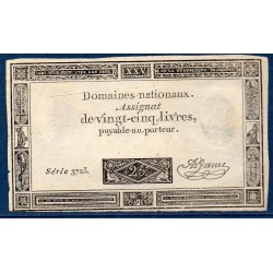 Assignat 25 livres 6.6.1793 TTB signature A Jame mus 43