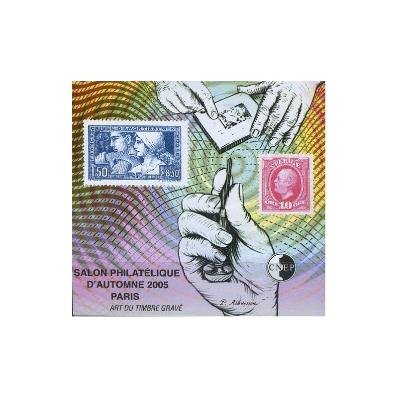 Bloc CNEP Yvert No 44 Art du timbre gravé 2005 Salon philatélique d'automne paris