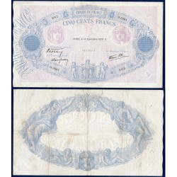 500 Francs Bleu et Rose TB 14.9.1939 Billet de la banque de France