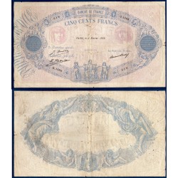 500 Francs Bleu et Rose TB- 11.2.1928 Billet de la banque de France