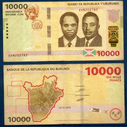 Burundi Pick N°54b, TTB Billet de banque de 10000 Francs 2018