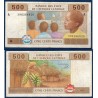 Afrique Centrale Pick 406Ab pour le Gabon, TB Billet de banque de 500 Francs CFA 2002