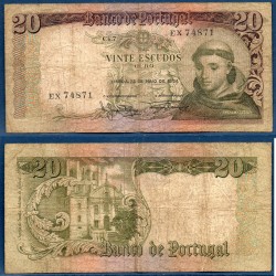 Portugal Pick N°167a, Billet de banque de 20 Escudos 1967