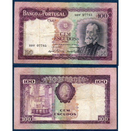 Portugal Pick N°165a, TB Billet de banque de 100 Escudos 1961