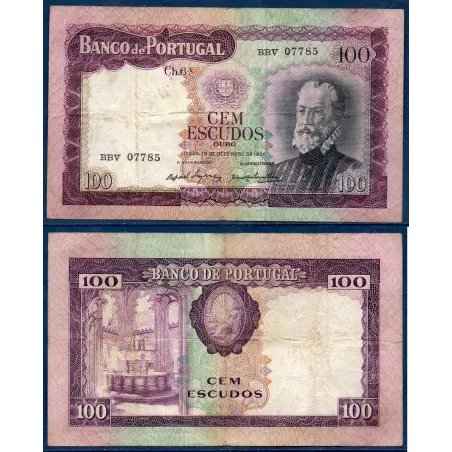 Portugal Pick N°165a, TB Billet de banque de 100 Escudos 1961