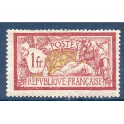 Timbre France Yvert No 121 Type Merson 1F lie-de-vin et olive neuf **