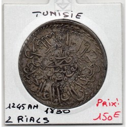 Tunisie 2 Rials 1245 AH - 1830 Sup-, KM 93 pièce de monnaie
