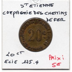 20 centimes 9mm Compagnie des chemin de fer Saint Etienne non daté Elie 175.4 monnaie de nécessité