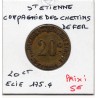 20 centimes 9mm Compagnie des chemin de fer Saint Etienne non daté Elie 175.4 monnaie de nécessité