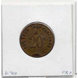 20 centimes 9mm Compagnie des chemin de fer Saint Etienne non daté Elie 175.4 monnaie de nécessité