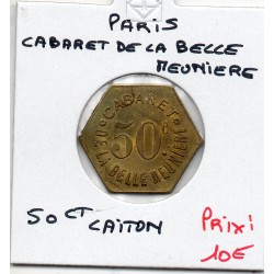 50 centimes Cabaret la Belle meunière, Paris non daté Laiton monnaie de nécessité