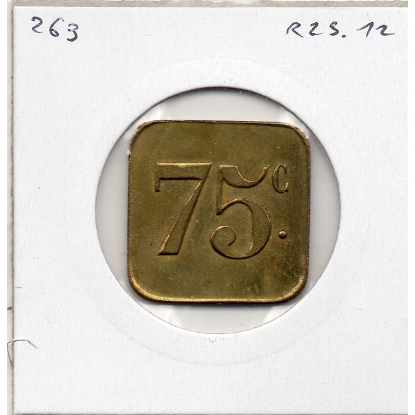 75 centimes Cabaret la Belle meunière, Paris non daté Laiton monnaie de nécessité