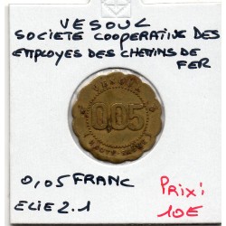 0.05 Franc Société coopérative des employés de chemins de fer Vesoul Elie 2.1 non daté monnaie de nécessité