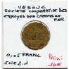 0.05 Franc Société coopérative des employés de chemins de fer Vesoul Elie 2.1 non daté monnaie de nécessité