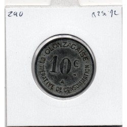 10 centimes cooperative de consommation olonzagaise, olonzac 1918 monnaie de nécessité